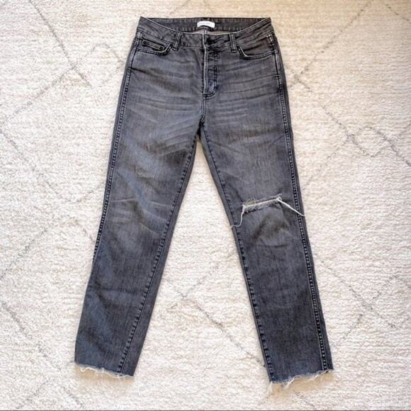 Anine Bing Kara Charcoal Ripped Knee Distressed Ankle Skinny Jeans Size 28 - Picture 8 of 14